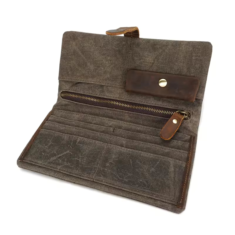 Lång plånbok med dragkedjefack