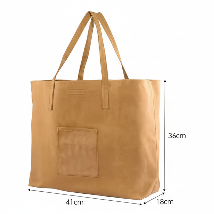 Stor toteväska i vaxad canvas